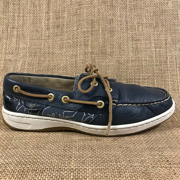 Sperry Top-sider leather blue white size 6.5 M - Picture 5 of 9